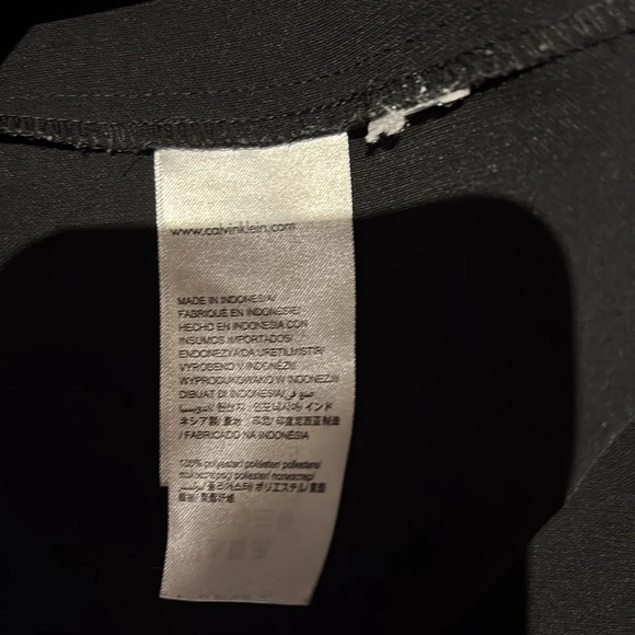 Calvin Klein high neck chiffon blouse Black Sz M - Picture 8 of 12
